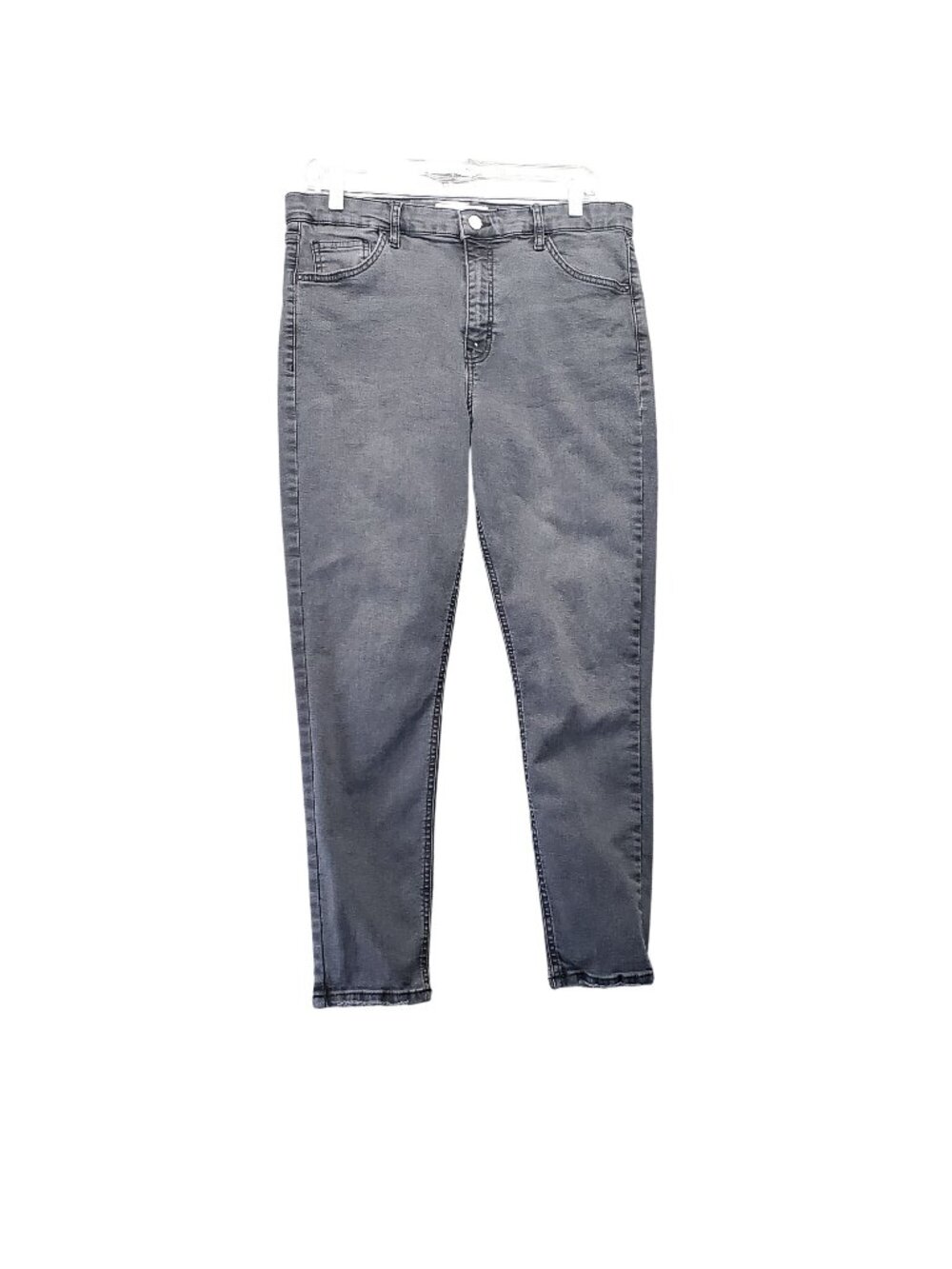 Topshop Jeans Womens 34 Gray Jamie Stretch Skinny Denim *Read*